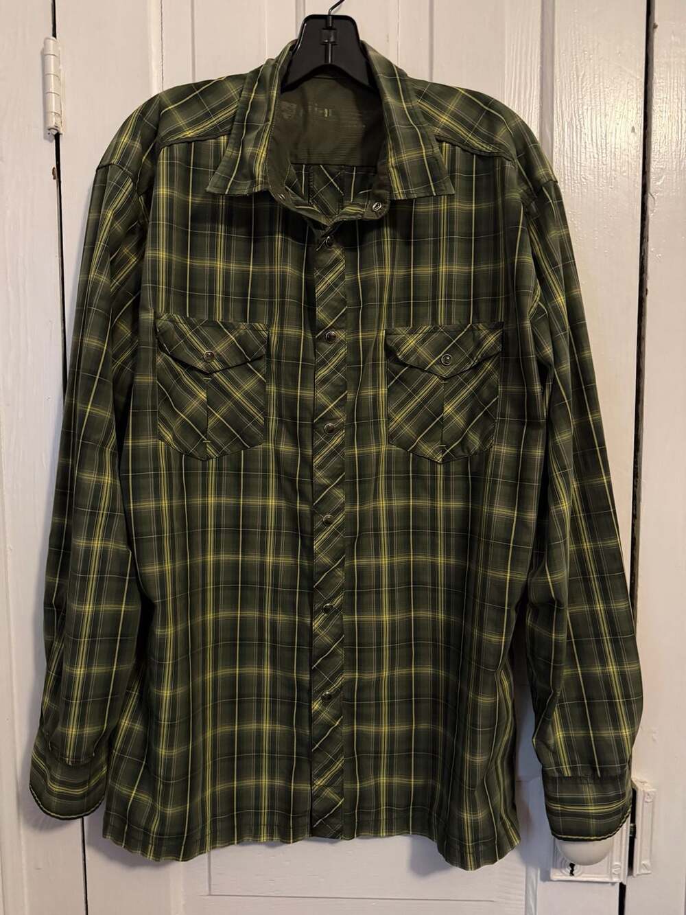 Kühl Long Sleeve Plaid Snap Western Shirt Green XL